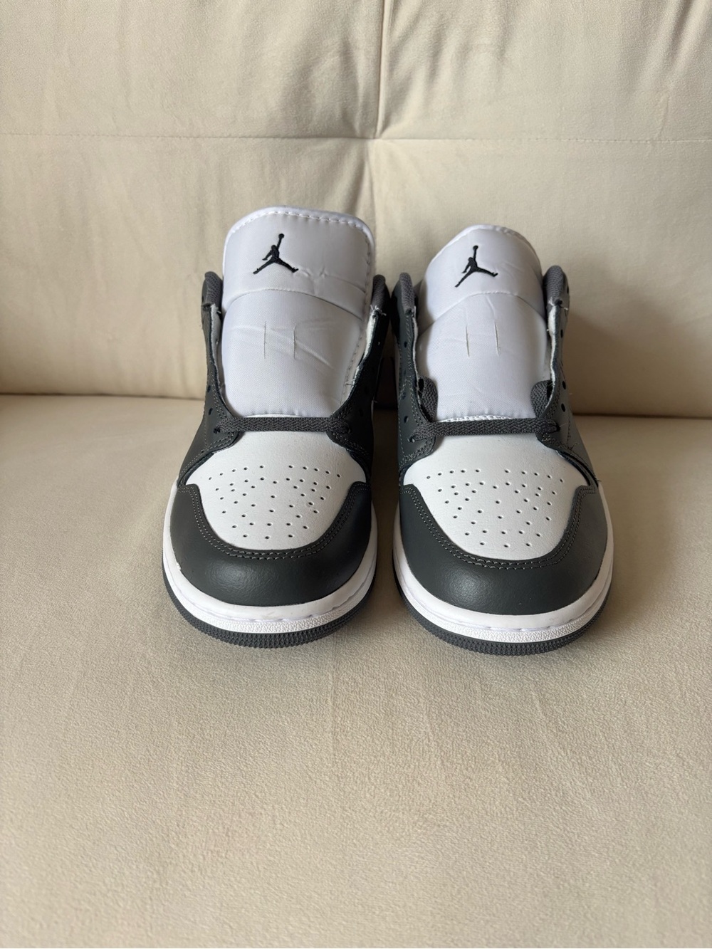 Nike Jordan Men’s Low-Top Sneakers — White & Gray - Size 10